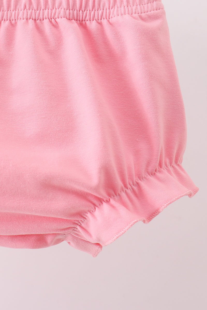 Pink stripe cross applique bloomer set - Abbies Place