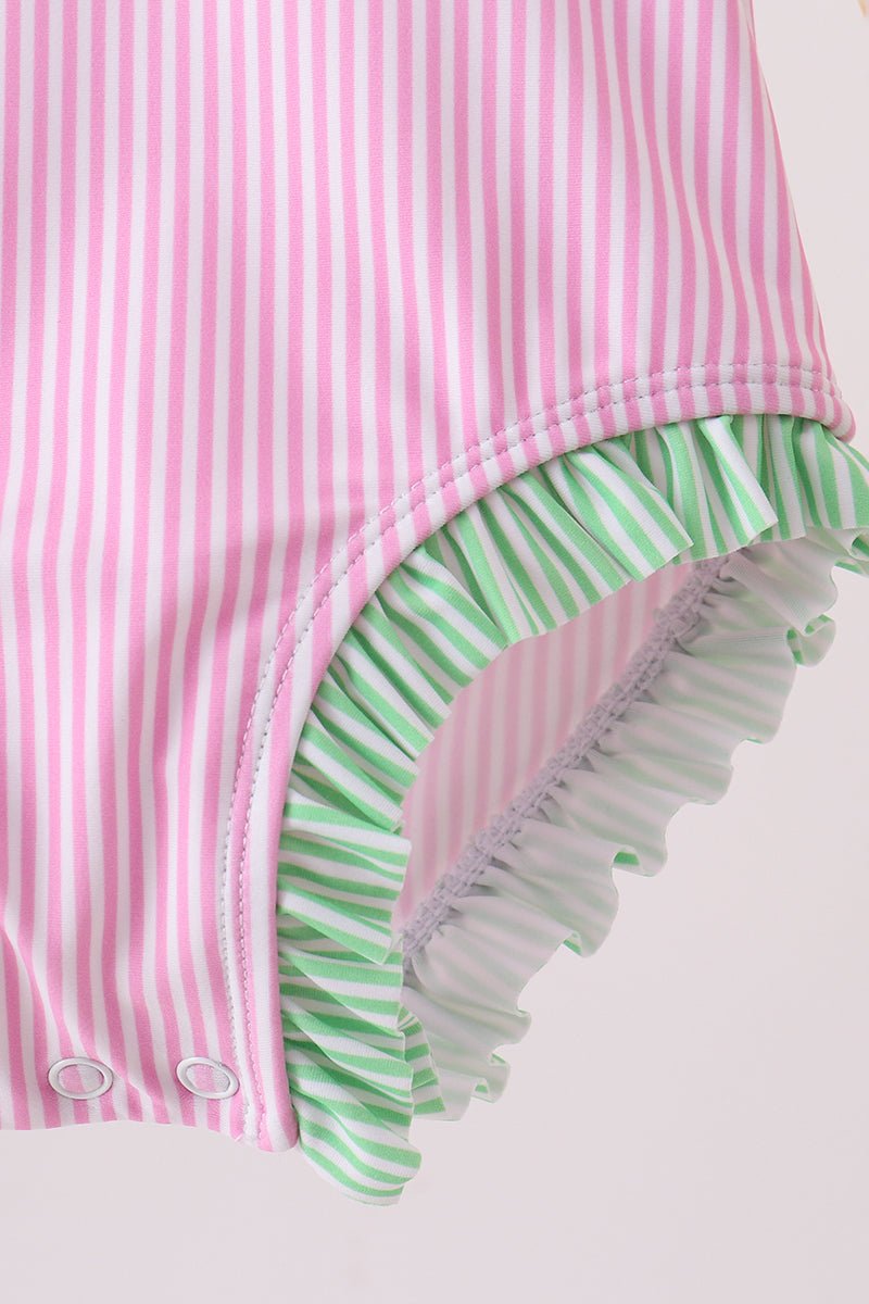 Pink stripe rashguard - Abbies Place