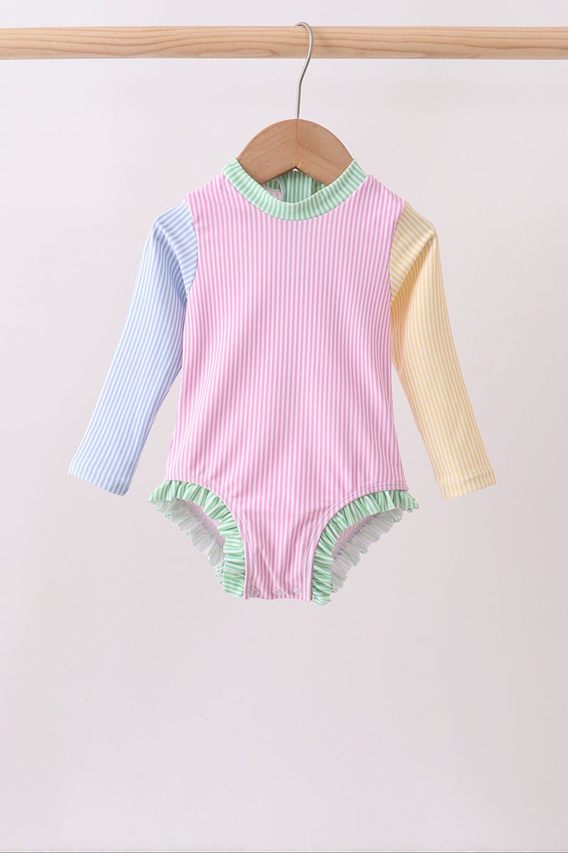 Pink stripe rashguard - Abbies Place