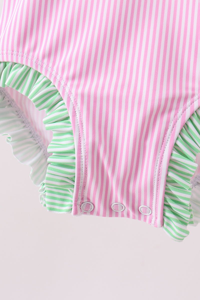 Pink stripe rashguard - Abbies Place