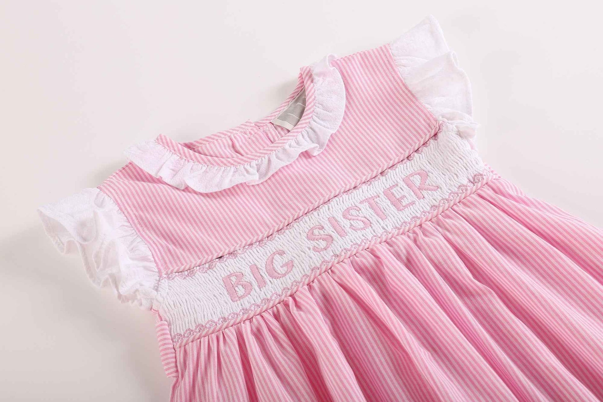 Pink Striped Big Sister Smocked Dress - Abbies Place