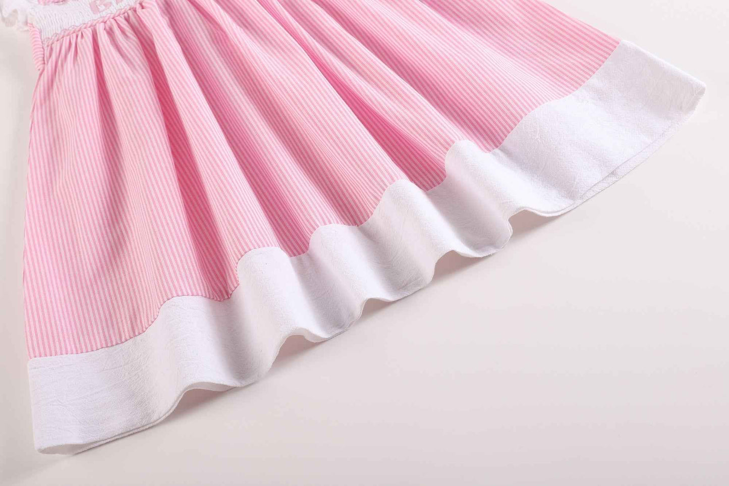 Pink Striped Big Sister Smocked Dress - Abbies Place