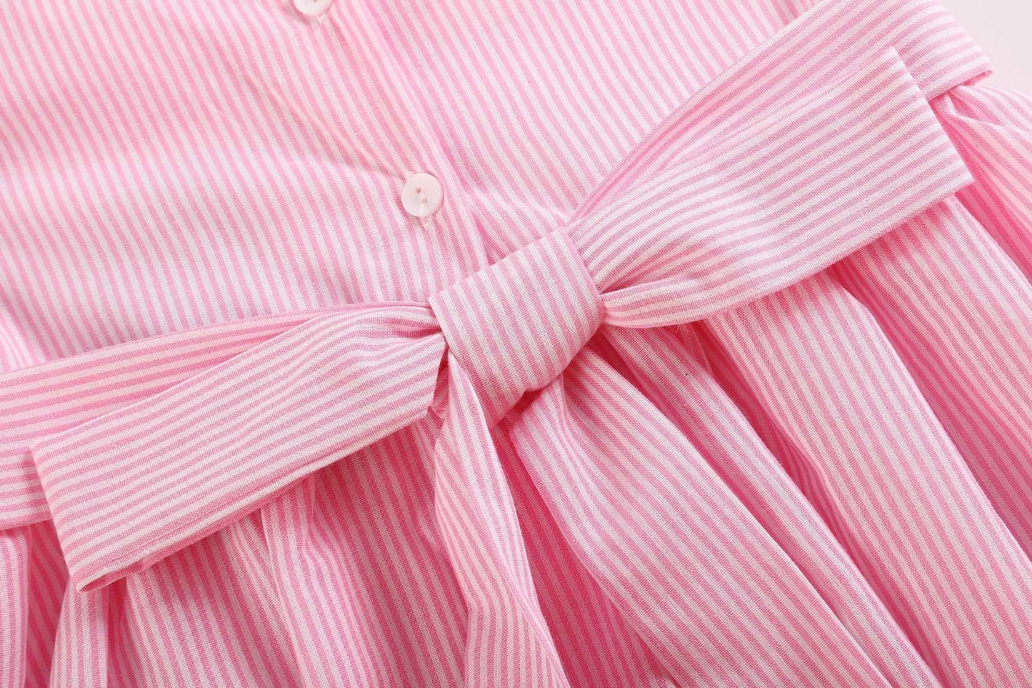 Pink Striped Big Sister Smocked Dress - Abbies Place