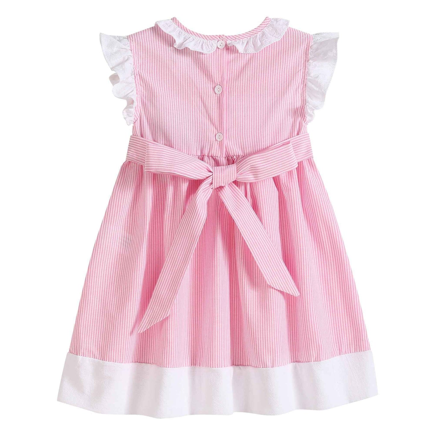 Pink Striped Big Sister Smocked Dress - Abbies Place