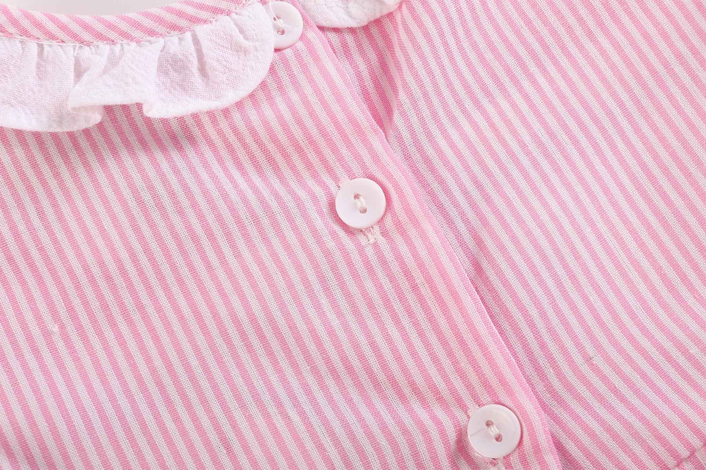 Pink Striped Lil Sister Smocked Romper - Abbies Place