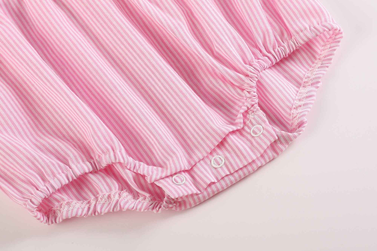 Pink Striped Lil Sister Smocked Romper - Abbies Place
