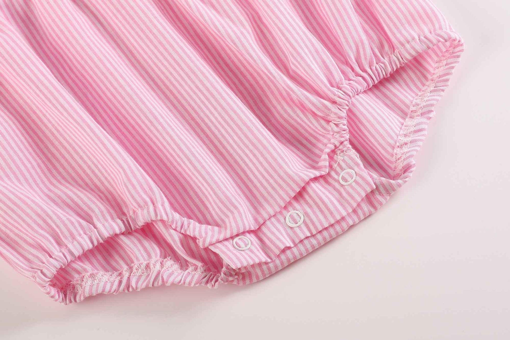 Pink Striped Lil Sister Smocked Romper - Abbies Place