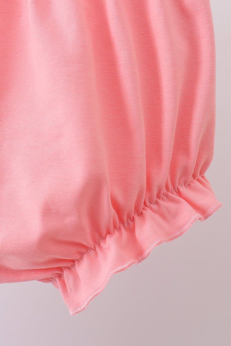Pink tropical floral print ruffle bow bloomer set - Abbies Place