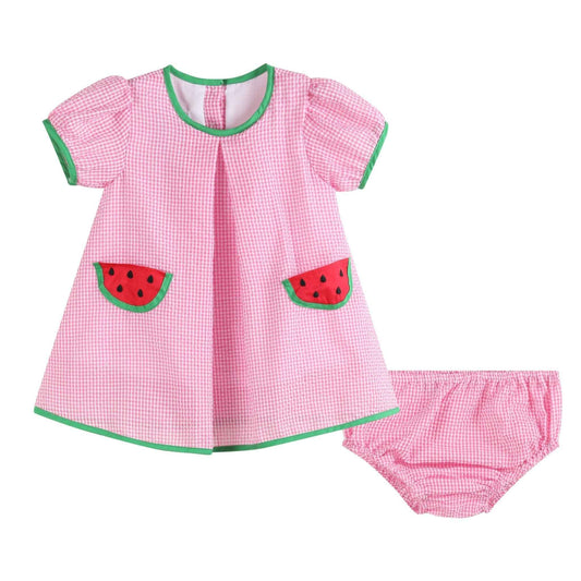 Pink Watermelon Dress and Panty Cover Set - Abbies Place