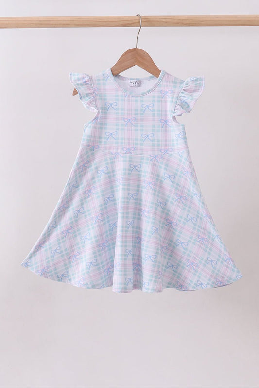 Plaid bow ruffle dress - Abbies Place