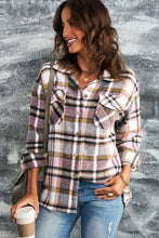 Load image into Gallery viewer, Plaid Button Boyfriend Style Shirt Jacket with Breast Pockets
