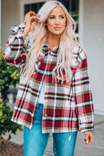 Load image into Gallery viewer, Plaid Button Boyfriend Style Shirt Jacket with Breast Pockets
