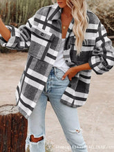 Load image into Gallery viewer, Plaid Button-Down Long Sleeve Jacket
