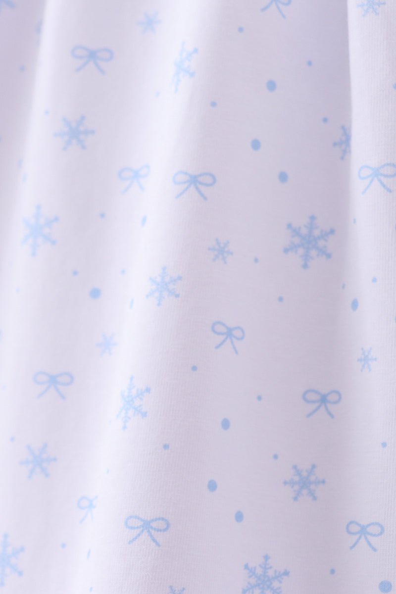 Premium blue snow bow pants set - Abbies Place