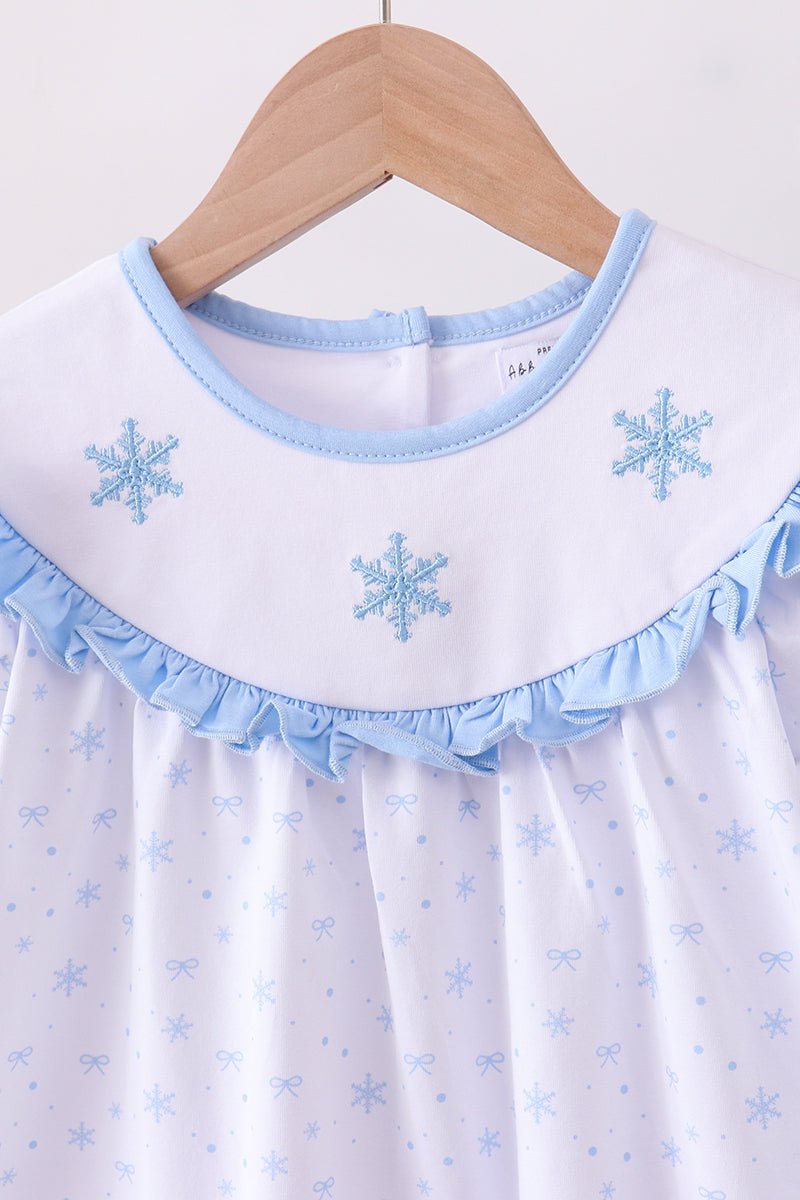 Premium blue snow bow pants set - Abbies Place