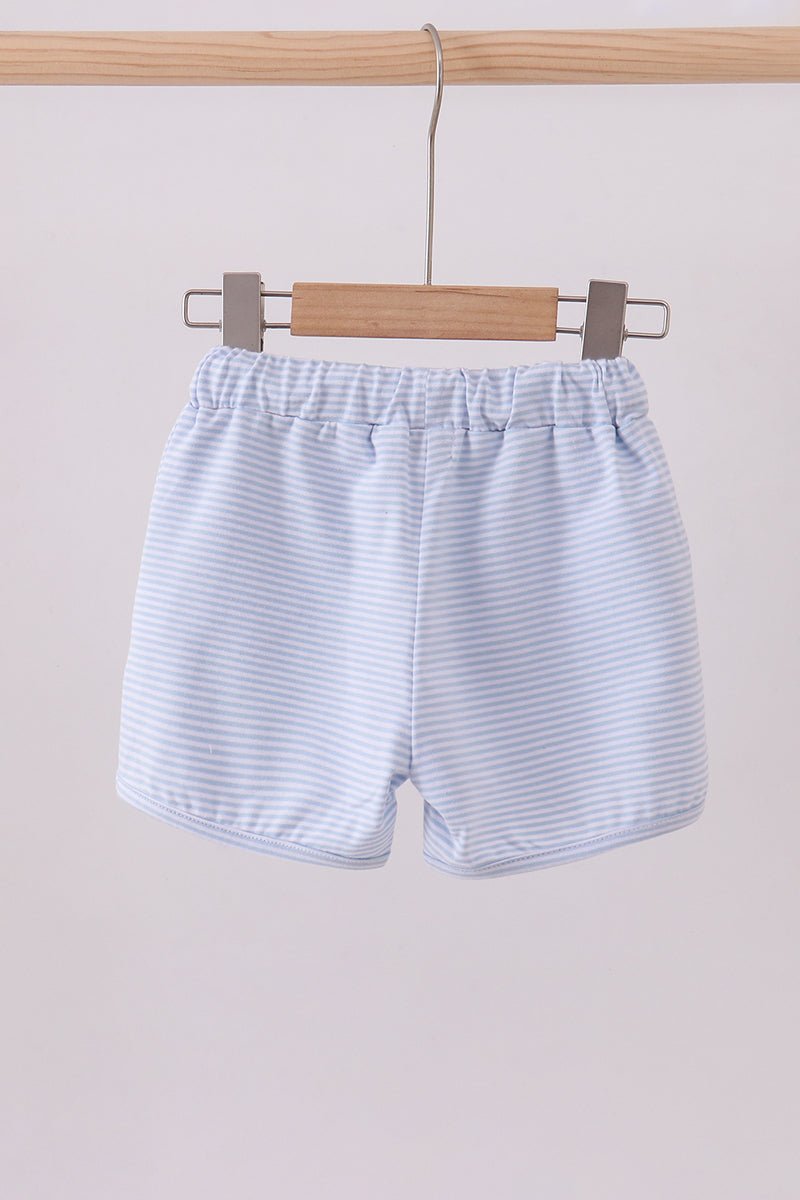 Premium Blue&white stripe drawstring shorts - Abbies Place