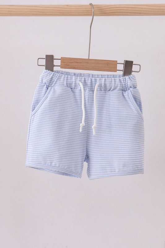 Premium Blue&white stripe drawstring shorts - Abbies Place