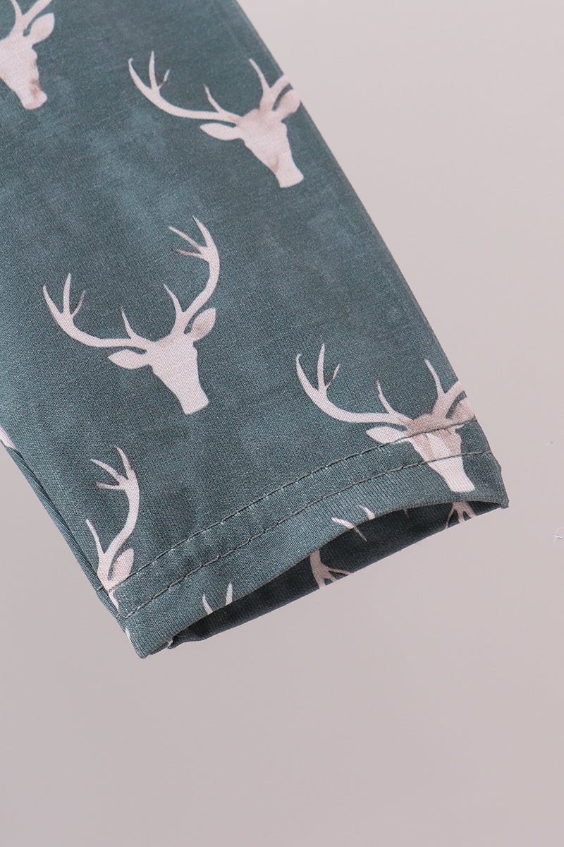 Premium forest reindeer print bamboo dress - Abbies Place