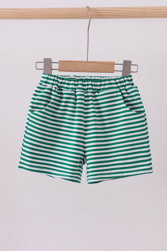 Premium Green&white stripe shorts - Abbies Place
