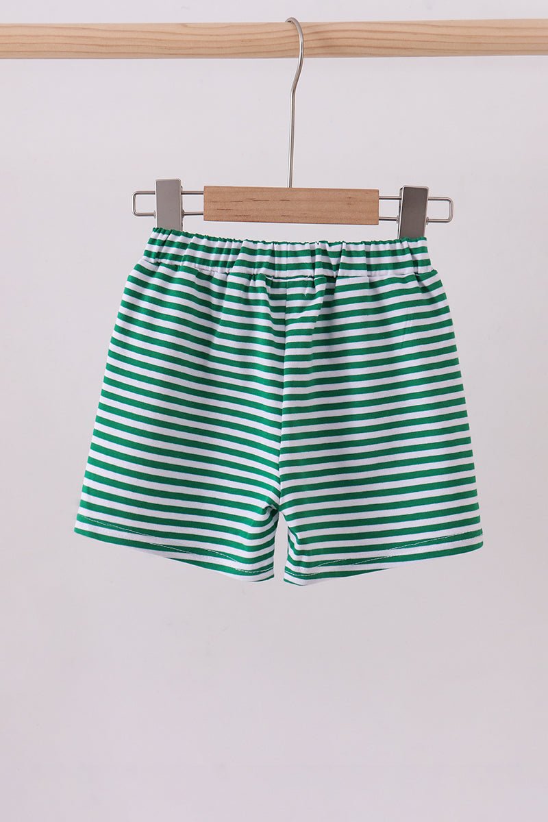 Premium Green&white stripe shorts - Abbies Place