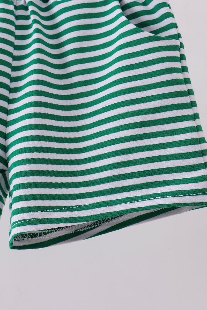 Premium Green&white stripe shorts - Abbies Place