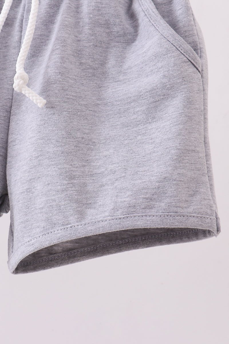 Premium Grey drawstring shorts - Abbies Place