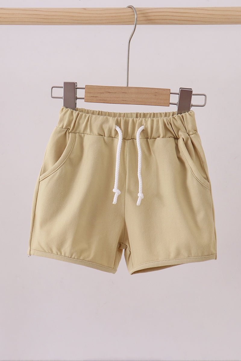 Premium Khaki drawstring shorts - Abbies Place