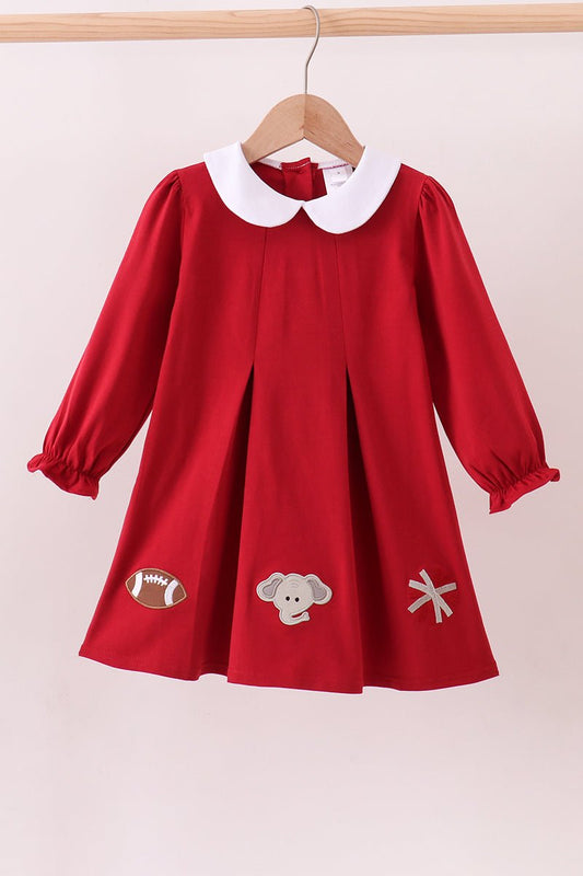 Premium Maroon Alabama elephant applique dress - Abbies Place