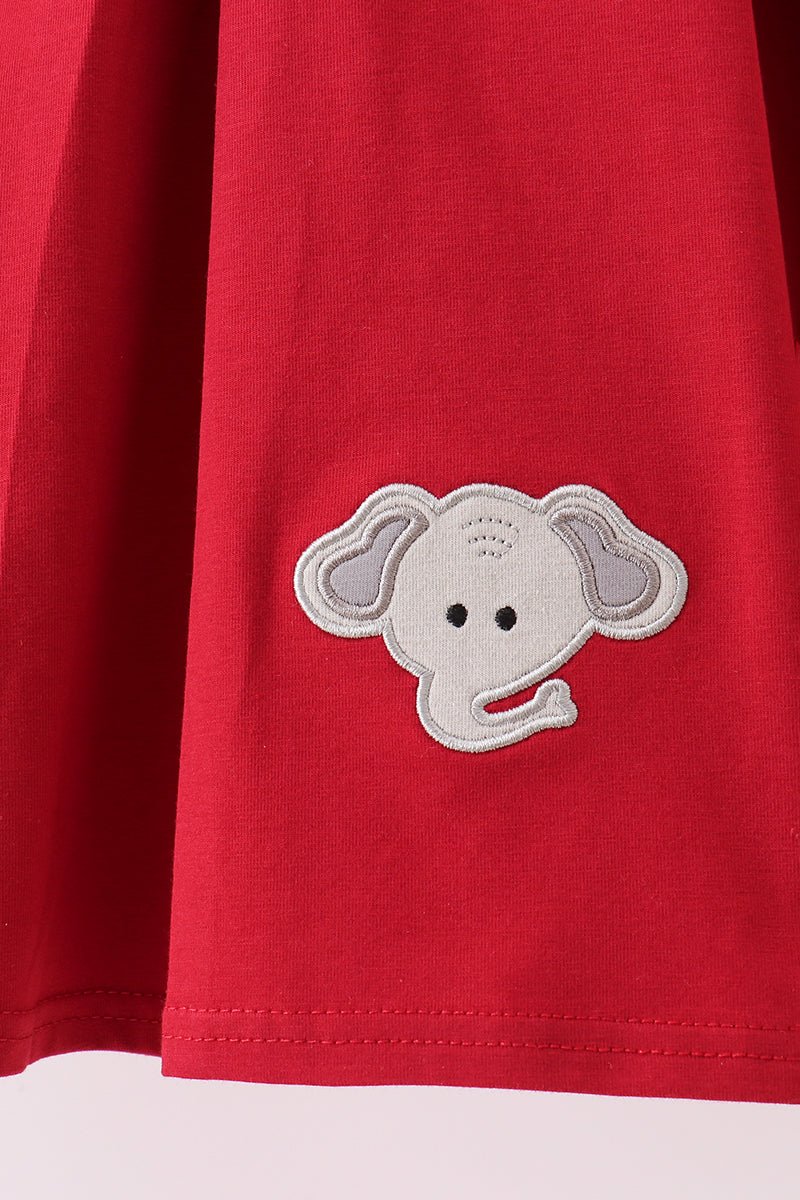 Premium Maroon Alabama elephant applique dress - Abbies Place
