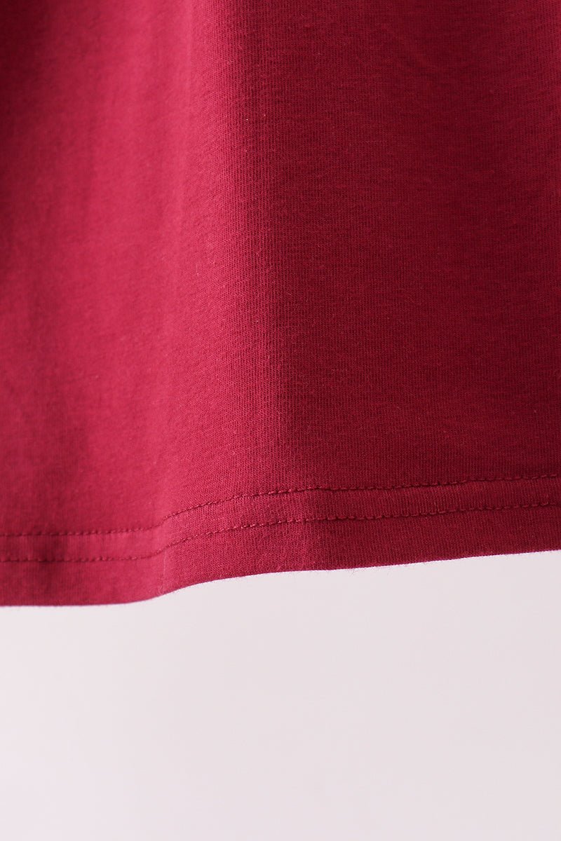 Premium Maroon Georgia bulldog applique dress - Abbies Place