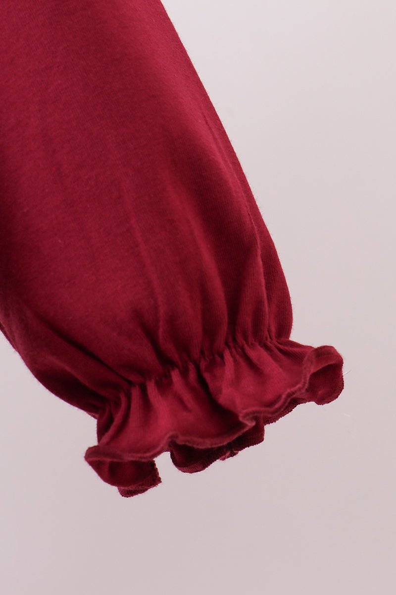 Premium Maroon Georgia bulldog applique dress - Abbies Place