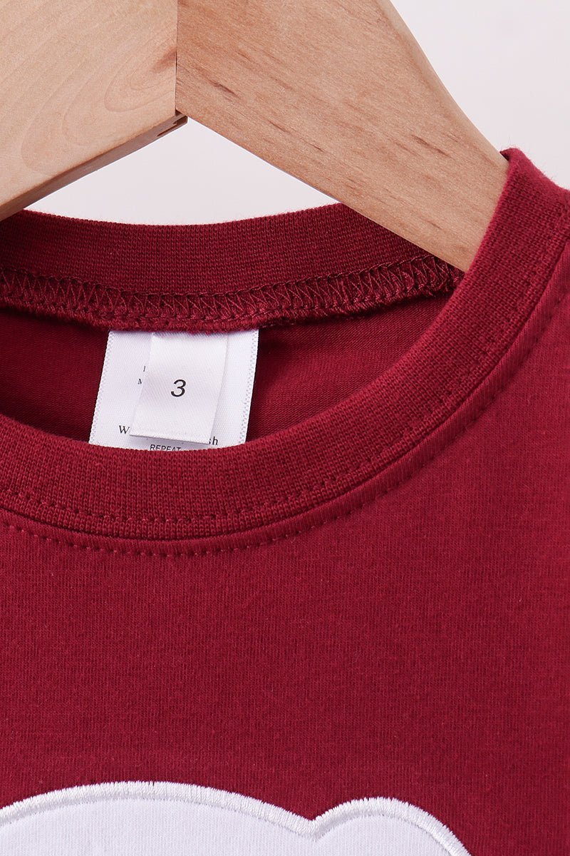 Premium Maroon Georgia bulldog applique top - Abbies Place