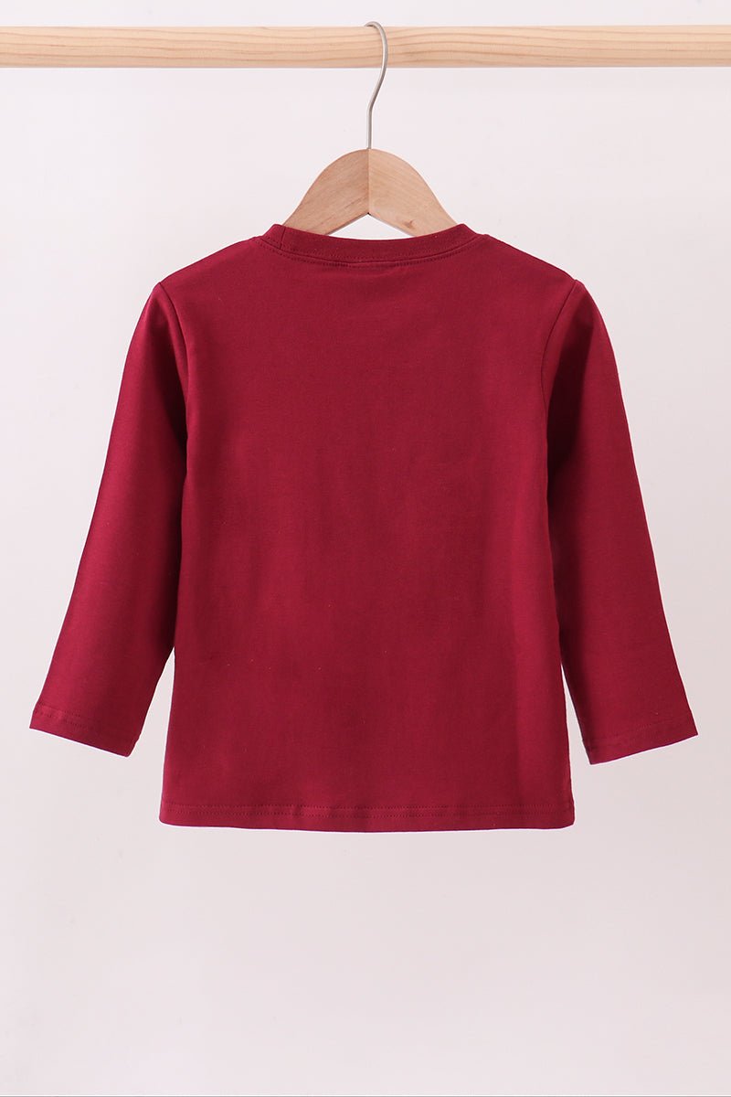 Premium Maroon Georgia bulldog applique top - Abbies Place