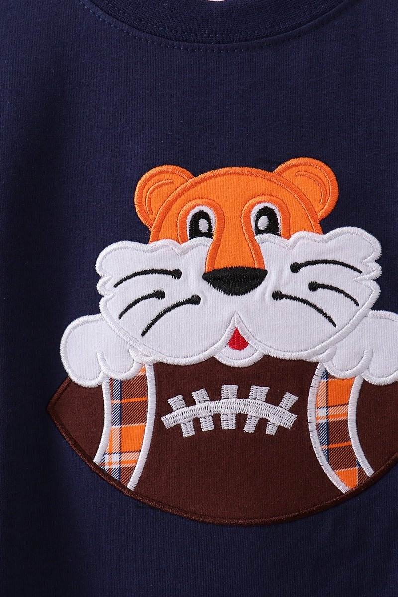 Premium Navy Auburn tiger applique top - Abbies Place