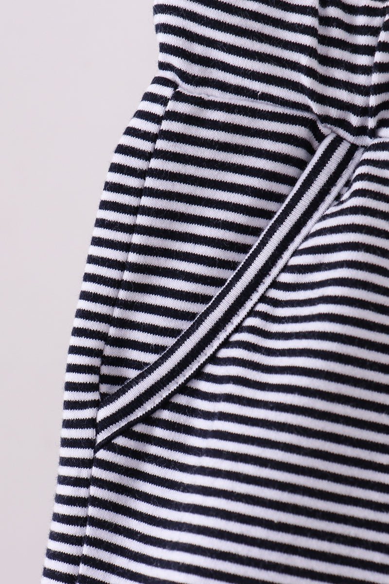Premium Navy&white stripe drawstring shorts - Abbies Place