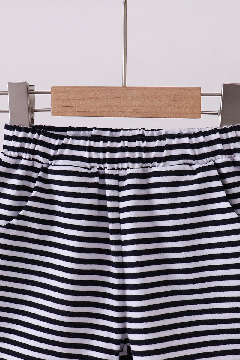 Premium Navy&white stripe shorts - Abbies Place