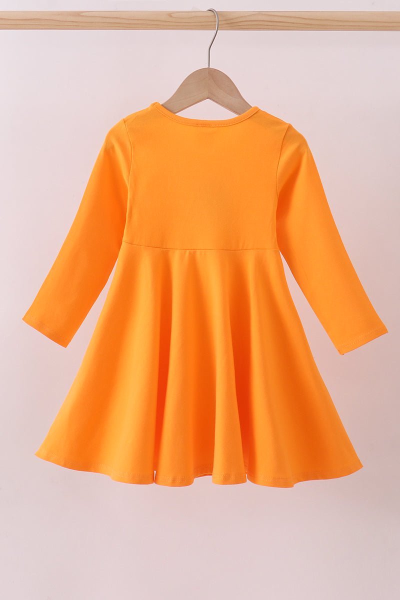 Premium Orange Tennessee puppy applique dress - Abbies Place
