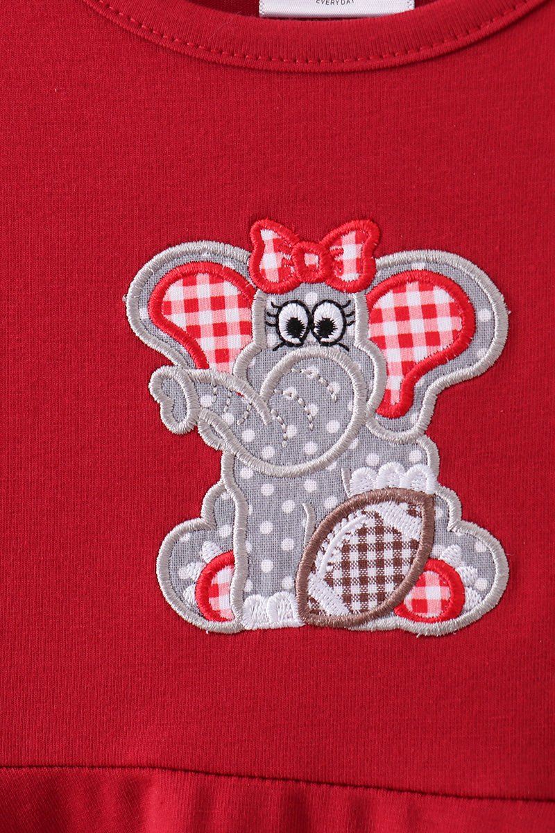 Premium Red Alabama elephant applique dress - Abbies Place