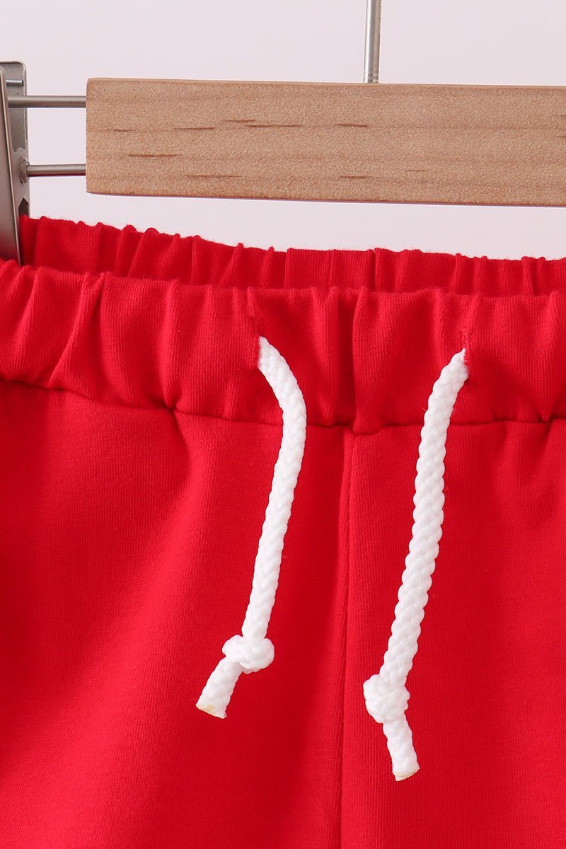 Premium Red drawstring shorts - Abbies Place