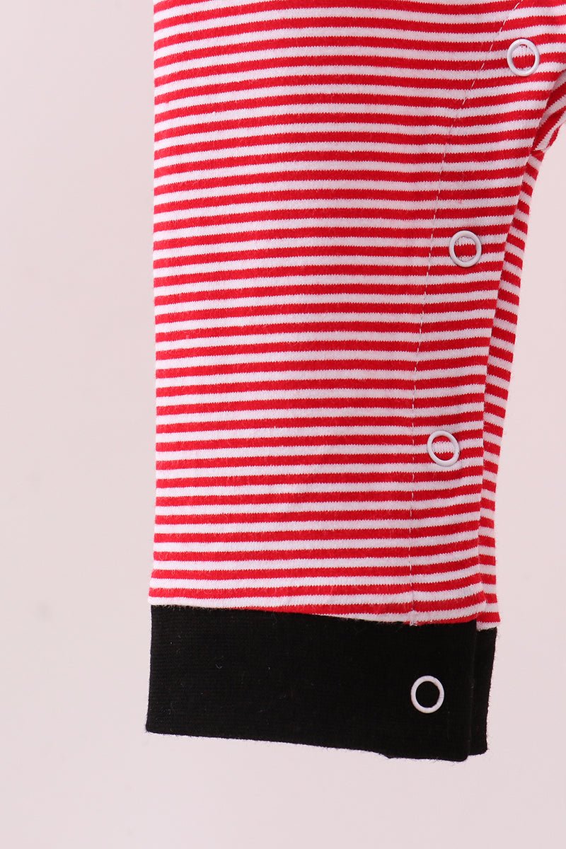 Premium Red Georgia stripe bulldog romper - Abbies Place