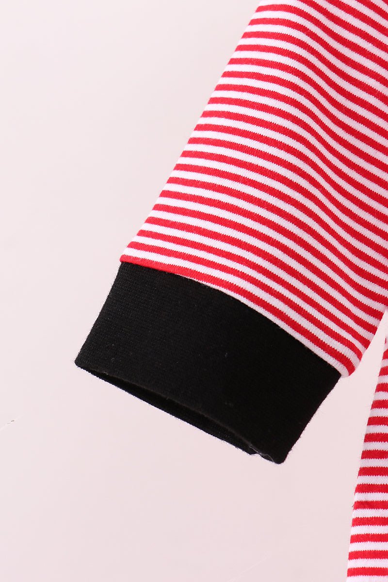 Premium Red Georgia stripe bulldog romper - Abbies Place