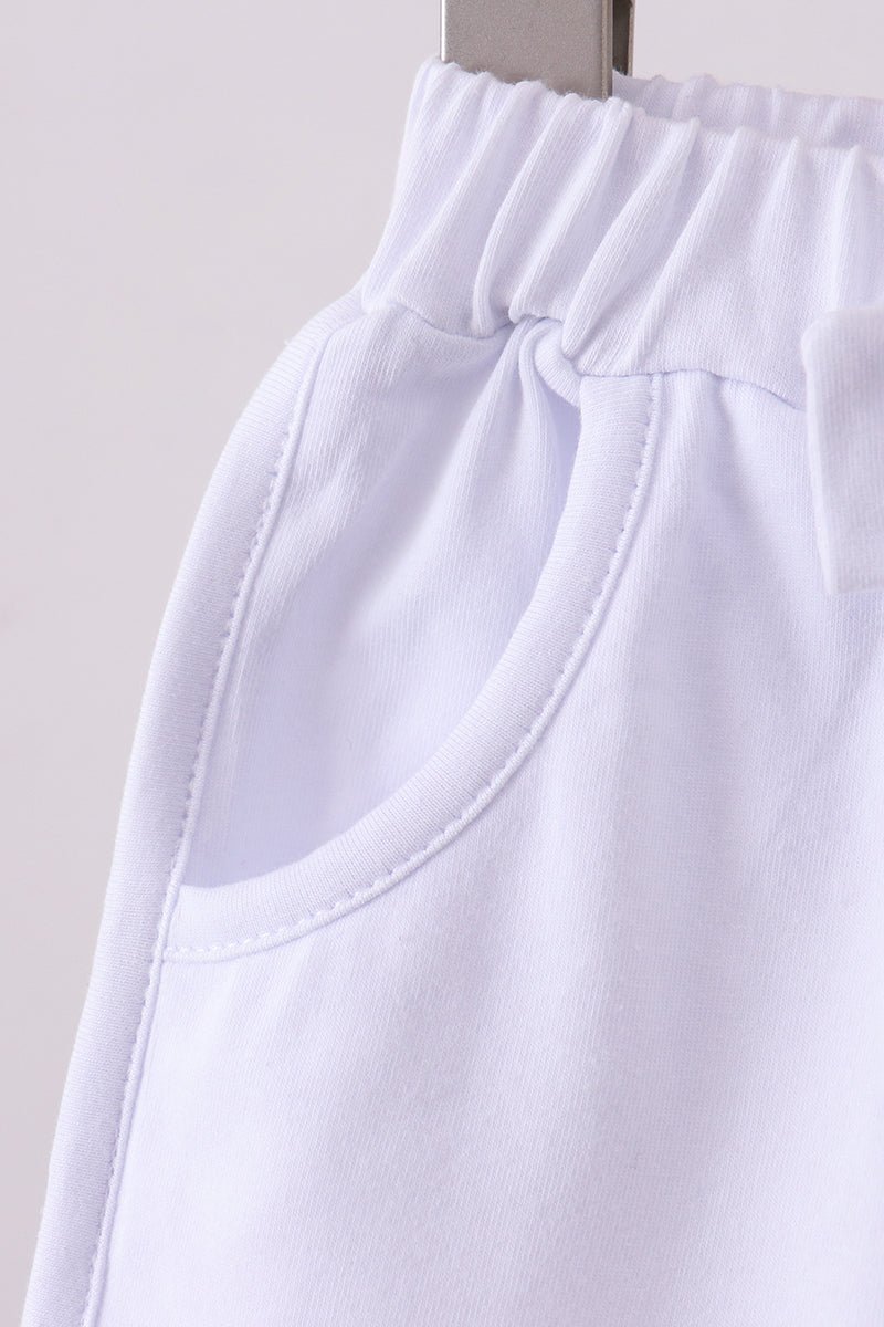 Premium White bow shorts - Abbies Place