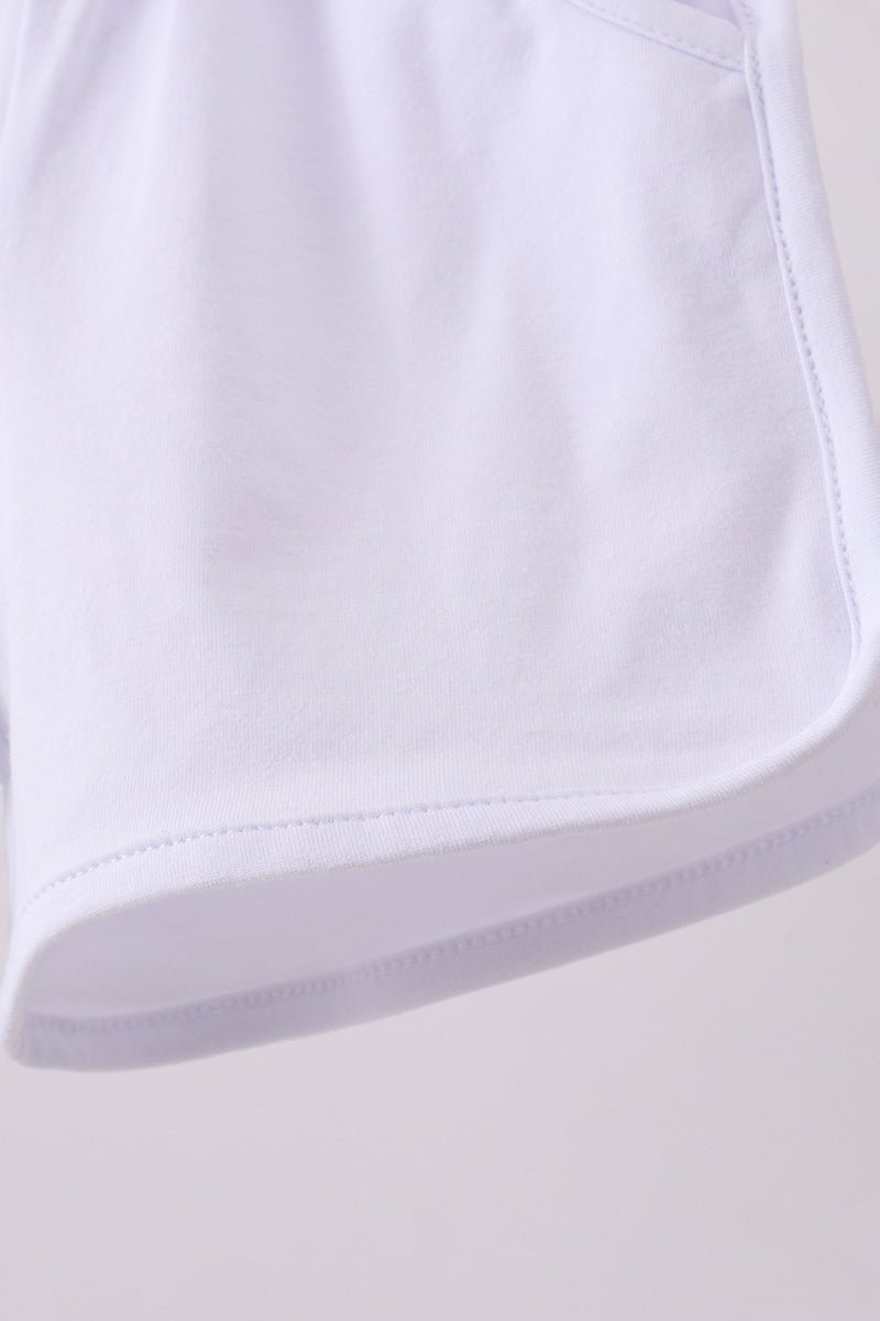 Premium White bow shorts - Abbies Place