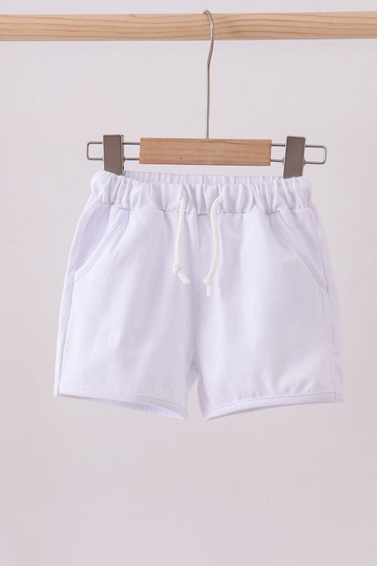 Premium White drawstring shorts - Abbies Place