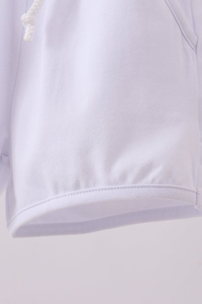 Premium White drawstring shorts - Abbies Place