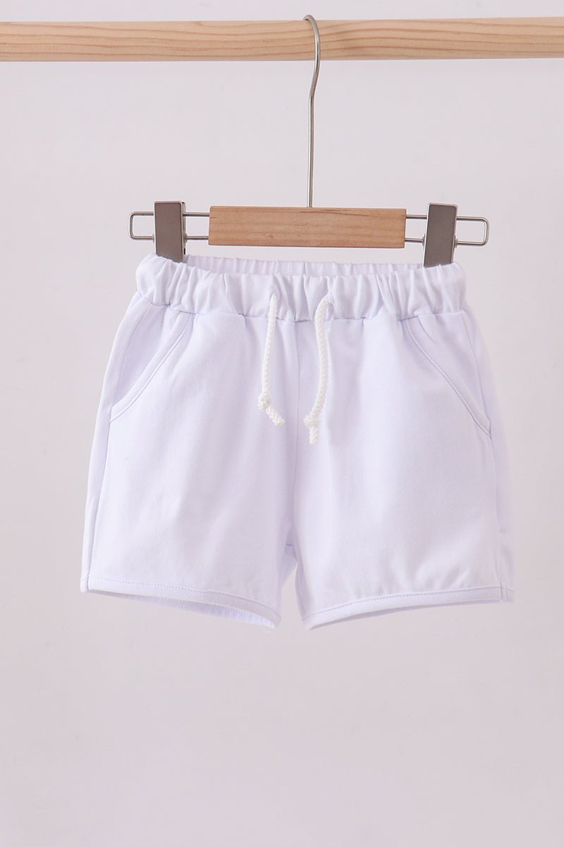 Premium White drawstring shorts - Abbies Place