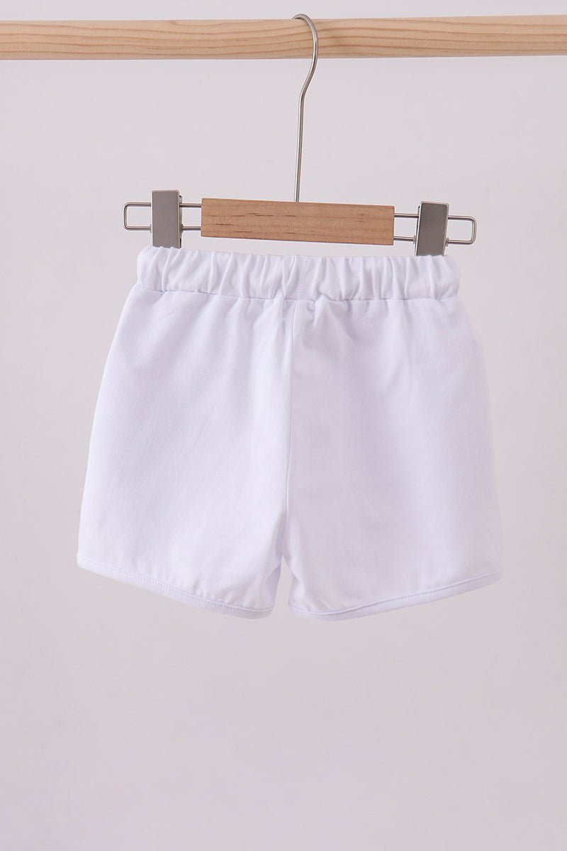 Premium White drawstring shorts - Abbies Place