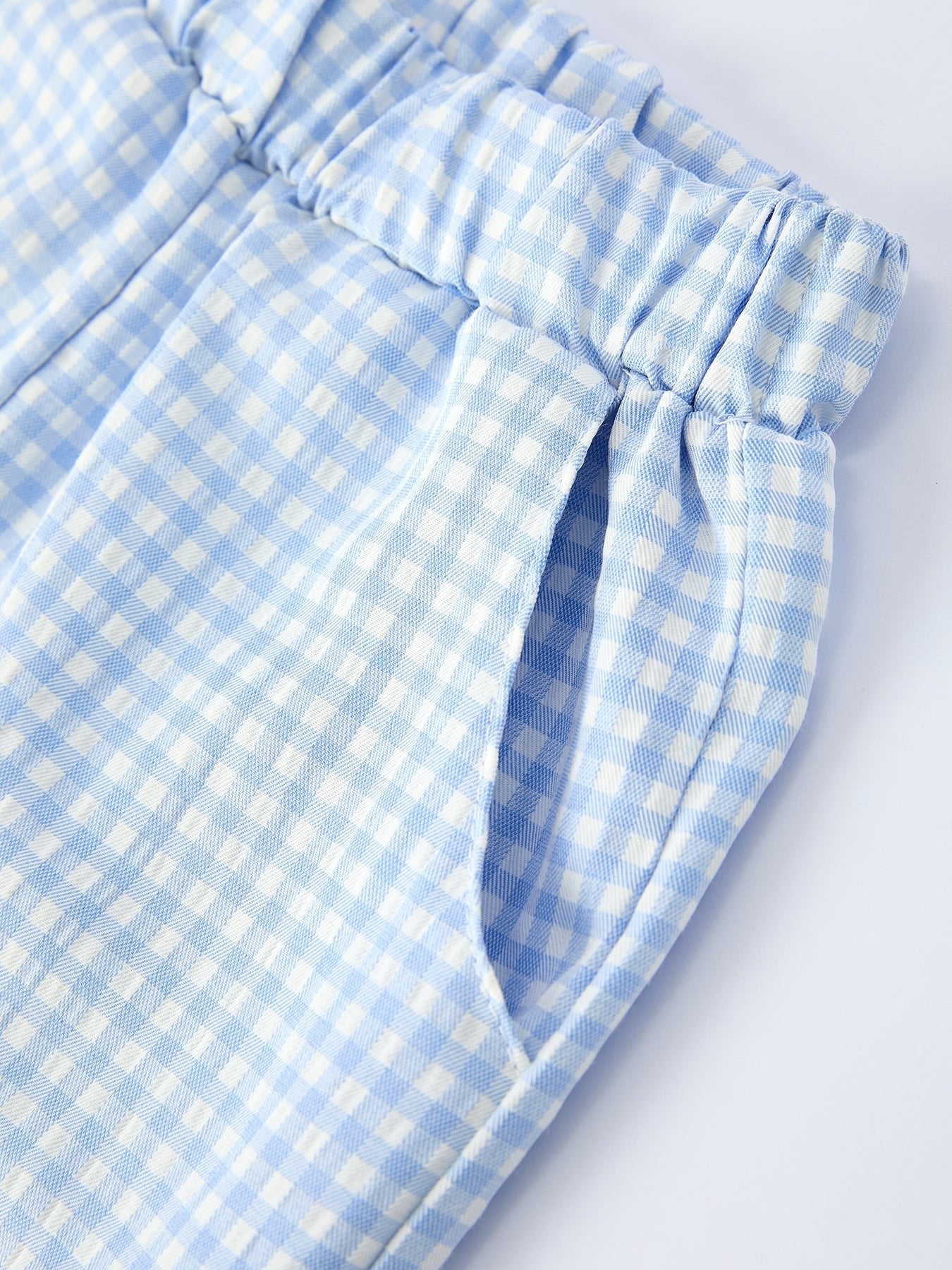 PREORDER Toddler Boys Summer Crocodile Embroidered Plaid Shorts Set - Abbies Place