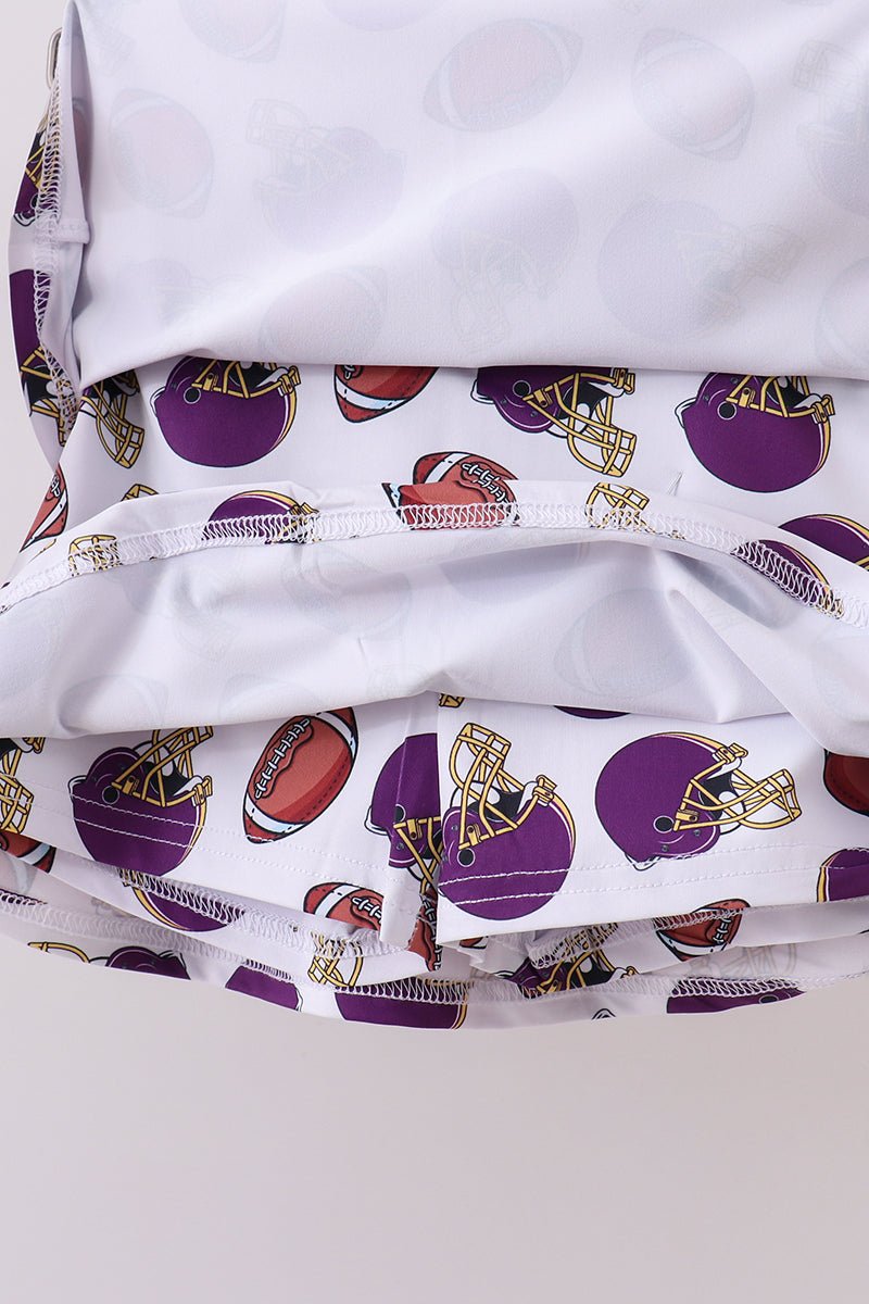 Purple active football print skort set - Abbies Place