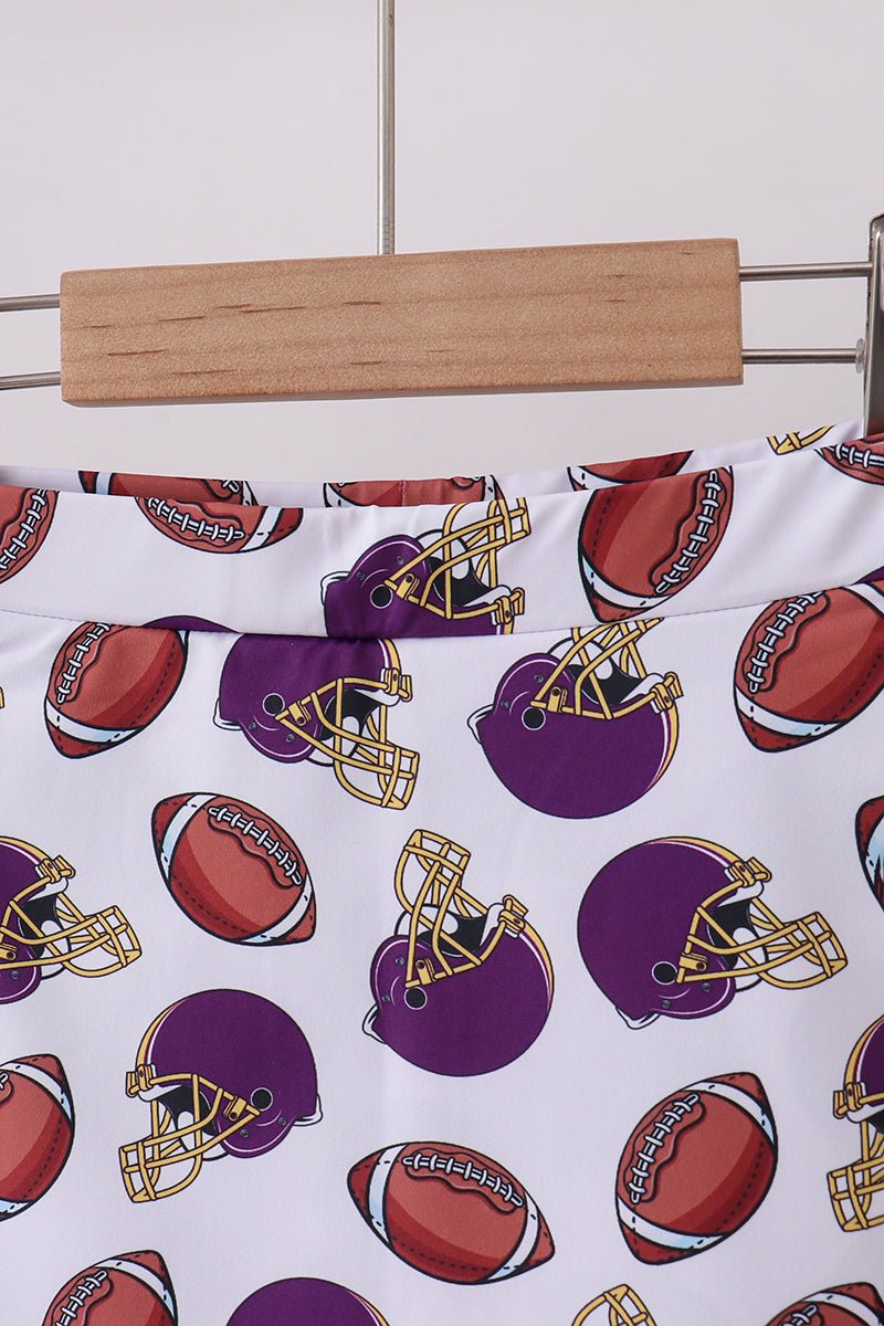 Purple active football print skort set - Abbies Place